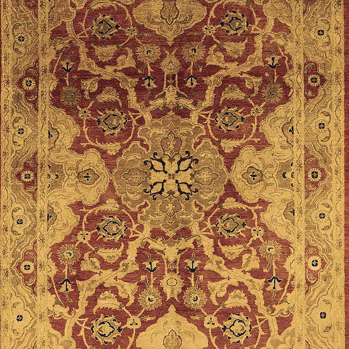 Machine Washable Oriental Brown Traditional Rug, wshurb676brn