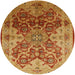 Round Machine Washable Industrial Modern Mahogany Brown Rug, wshurb676