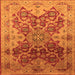 Square Oriental Orange Traditional Rug, urb676org