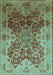 Machine Washable Oriental Light Blue Traditional Rug, wshurb676lblu