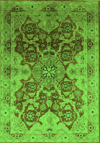 Oriental Green Traditional Rug, urb676grn