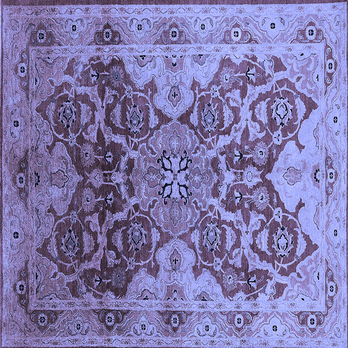 Square Oriental Blue Traditional Rug, urb676blu