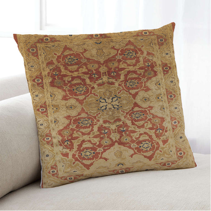 Lifestyle Image of Mid-Century Modern Urban Square Mahogany Brown Throw Pillow, 18 inch by 18 inch, pwurb676
