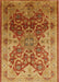 Mid-Century Modern Mahogany Brown Oriental Rug, urb676