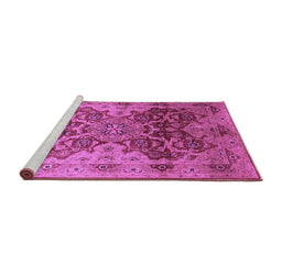 Sideview of Machine Washable Oriental Purple Traditional Area Rugs, wshurb676pur