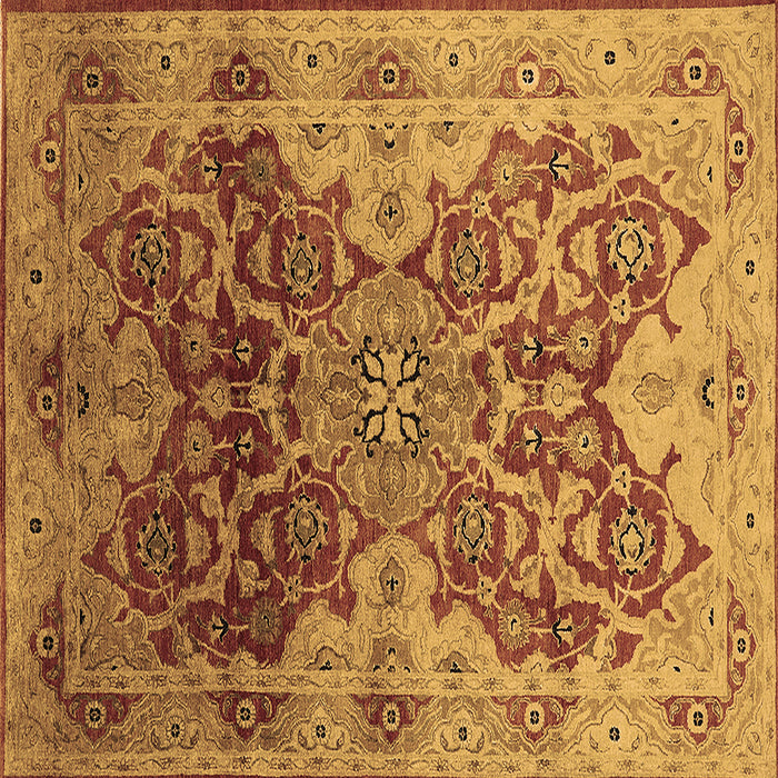 Square Oriental Brown Traditional Rug, urb676brn