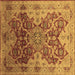 Square Oriental Brown Traditional Rug, urb676brn