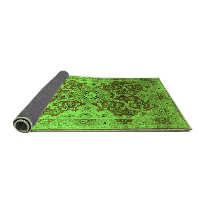 Sideview of Oriental Green Traditional Rug, urb676grn
