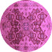 Round Oriental Purple Traditional Rug, urb676pur