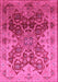 Machine Washable Oriental Pink Traditional Rug, wshurb676pnk