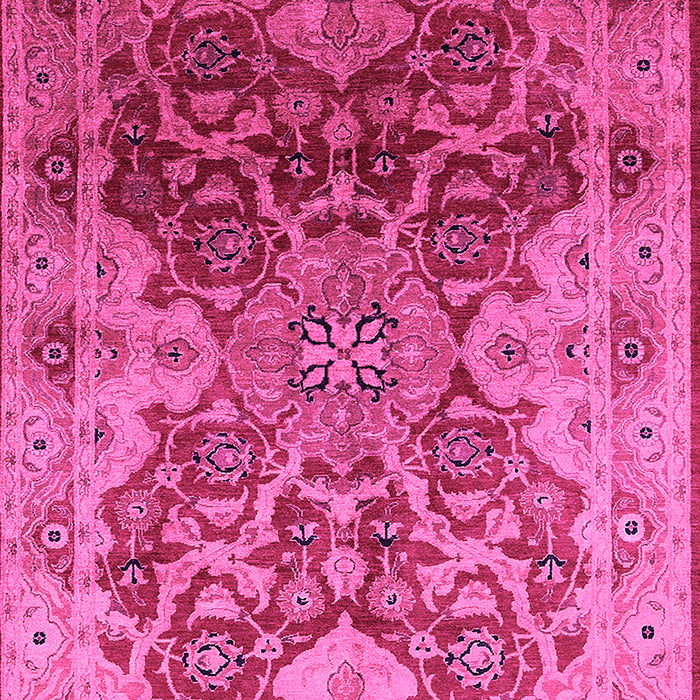 Machine Washable Oriental Pink Traditional Rug, wshurb676pnk