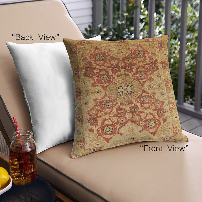 Front View of Mid-Century Modern Urban Square Mahogany Brown Throw Pillow, 18 inch by 18 inch, pwurb676