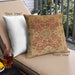 Front View of Mid-Century Modern Urban Square Mahogany Brown Throw Pillow, 18 inch by 18 inch, pwurb676