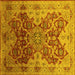 Square Oriental Yellow Traditional Rug, urb676yw