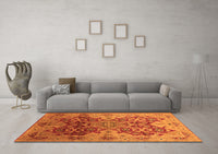 Machine Washable Oriental Orange Traditional Rug, wshurb676org