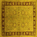 Square Oriental Yellow Traditional Rug, urb677yw