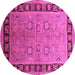 Round Oriental Pink Traditional Rug, urb677pnk