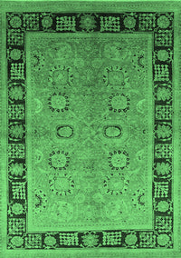 Oriental Emerald Green Traditional Rug, urb677emgrn