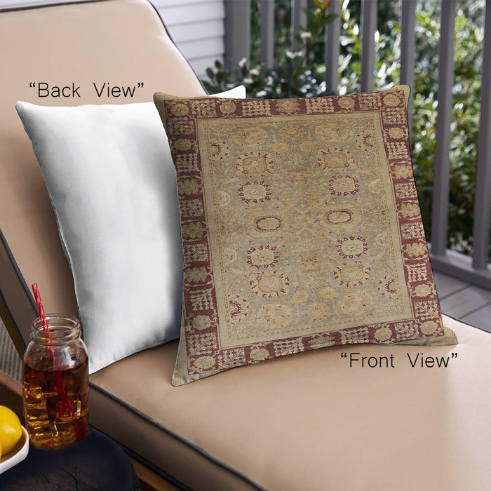 Front View of Mid-Century Modern Urban Square Metallic Gold Gold Throw Pillow, 18 inch by 18 inch, pwurb677