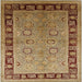 Square Mid-Century Modern Metallic Gold Gold Oriental Rug, urb677