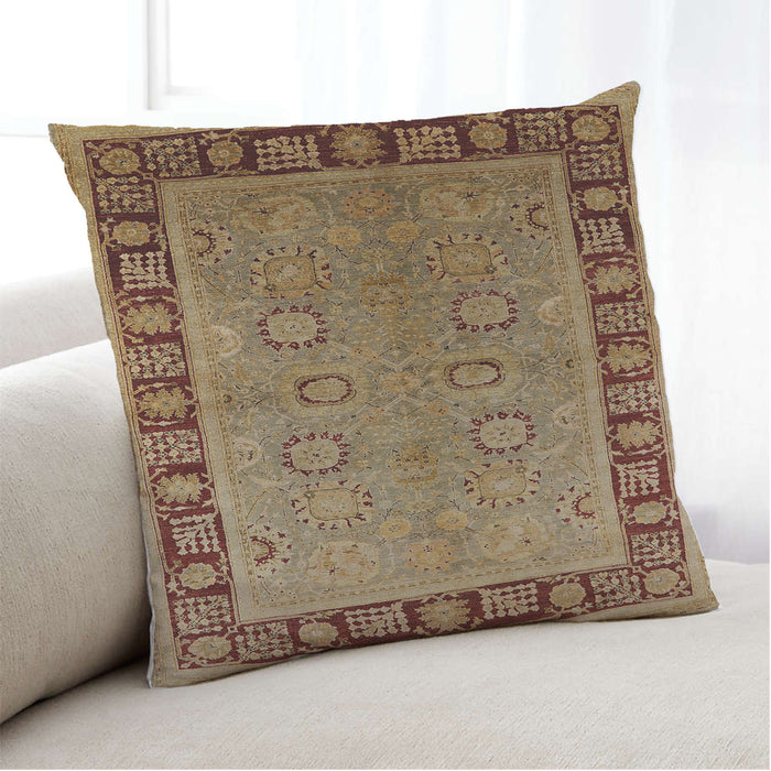 Lifestyle Image of Mid-Century Modern Urban Square Metallic Gold Gold Throw Pillow, 18 inch by 18 inch, pwurb677