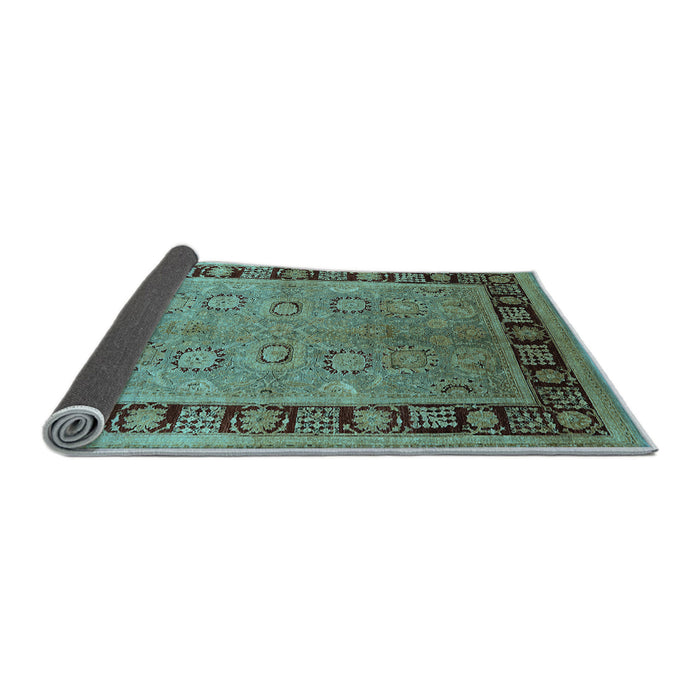 Sideview of Oriental Light Blue Traditional Rug, urb677lblu