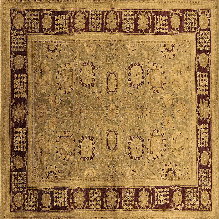 Square Oriental Brown Traditional Rug, urb677brn