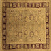 Square Oriental Brown Traditional Rug, urb677brn