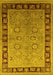 Machine Washable Oriental Yellow Traditional Rug, wshurb677yw