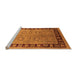 Sideview of Machine Washable Oriental Orange Traditional Area Rugs, wshurb677org