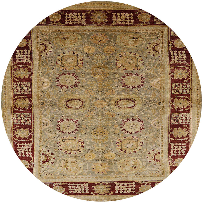 Round Machine Washable Industrial Modern Metallic Gold G Rug, wshurb677