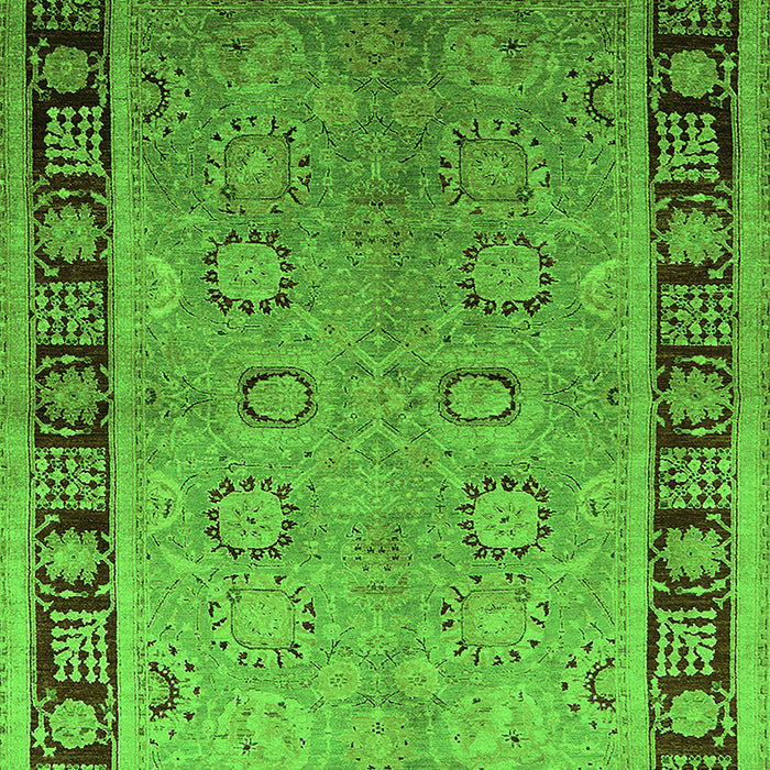 Machine Washable Oriental Green Traditional Area Rugs, wshurb677grn