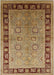 Mid-Century Modern Metallic Gold Gold Oriental Rug, urb677