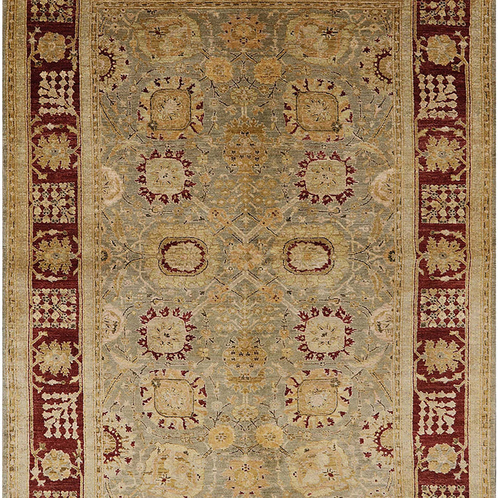 Mid-Century Modern Metallic Gold Gold Oriental Rug, urb677