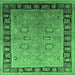 Square Oriental Emerald Green Traditional Rug, urb677emgrn