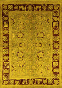 Oriental Yellow Traditional Rug, urb677yw