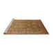 Sideview of Machine Washable Industrial Modern Mahogany Brown Rug, wshurb678