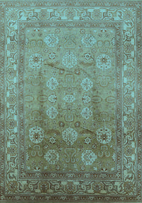 Oriental Light Blue Traditional Rug, urb678lblu