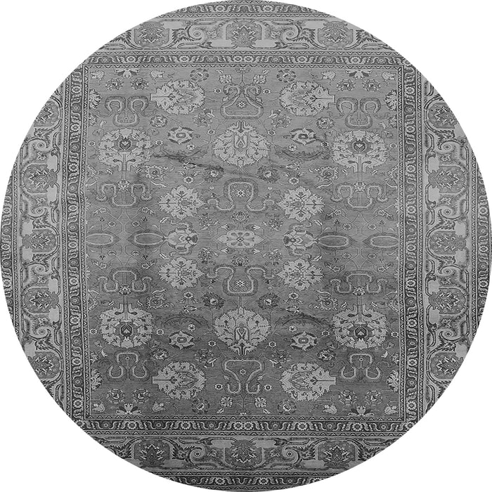 Round Oriental Gray Traditional Rug, urb678gry
