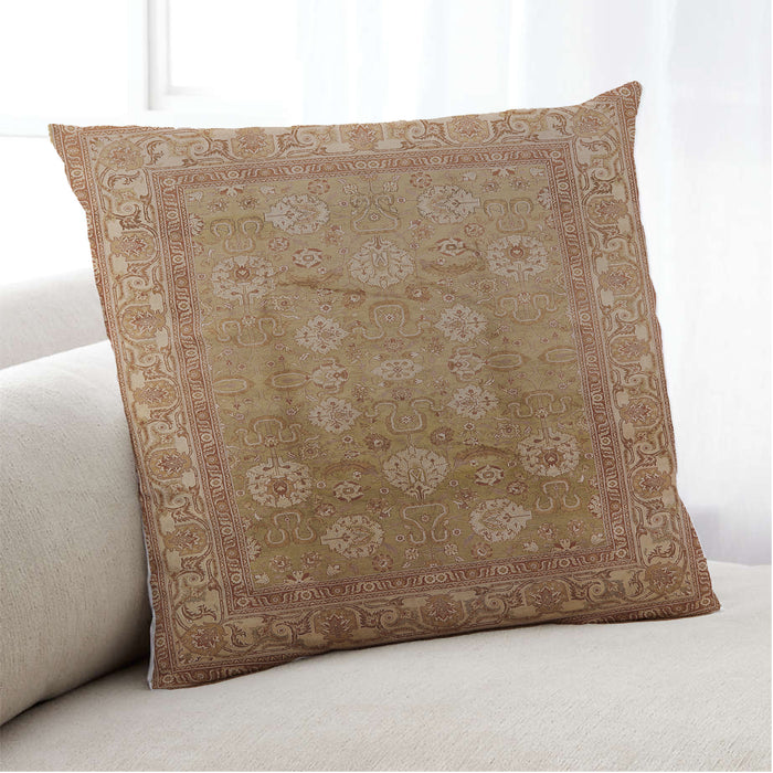 Lifestyle Image of Mid-Century Modern Urban Square Mahogany Brown Throw Pillow, 18 inch by 18 inch, pwurb678