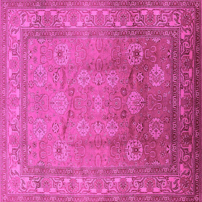 Square Oriental Pink Traditional Rug, urb678pnk