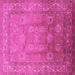 Square Oriental Pink Traditional Rug, urb678pnk