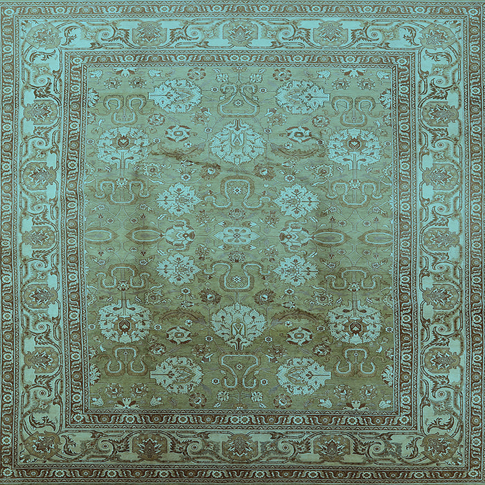 Square Oriental Light Blue Traditional Rug, urb678lblu