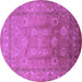 Round Oriental Purple Traditional Rug, urb678pur