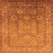 Square Machine Washable Oriental Orange Traditional Area Rugs, wshurb678org