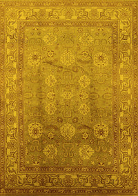 Oriental Yellow Traditional Rug, urb678yw