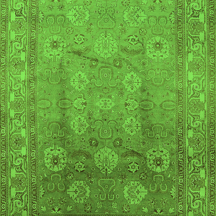 Machine Washable Oriental Green Traditional Area Rugs, wshurb678grn