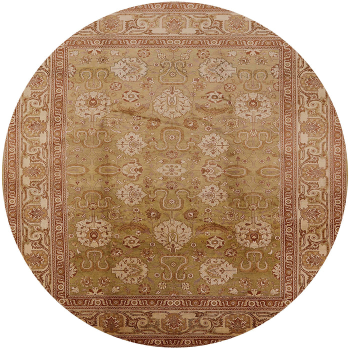 Round Machine Washable Industrial Modern Mahogany Brown Rug, wshurb678