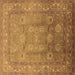 Square Oriental Brown Traditional Rug, urb678brn