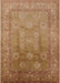Mid-Century Modern Mahogany Brown Oriental Rug, urb678
